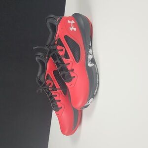 Under Armour- Men's Lockdown 6 Basketball Sneakers- Red/Black - Size 12.5